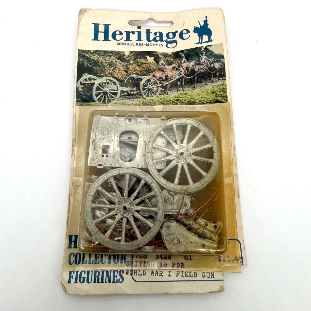 Vintage Heritage Miniatures British 18 Pdr WWI Field Gun Model Kit 54mm Sealed